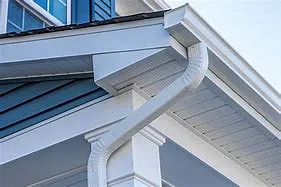 Seamless 5-inch gutter installation integrated with vinyl siding